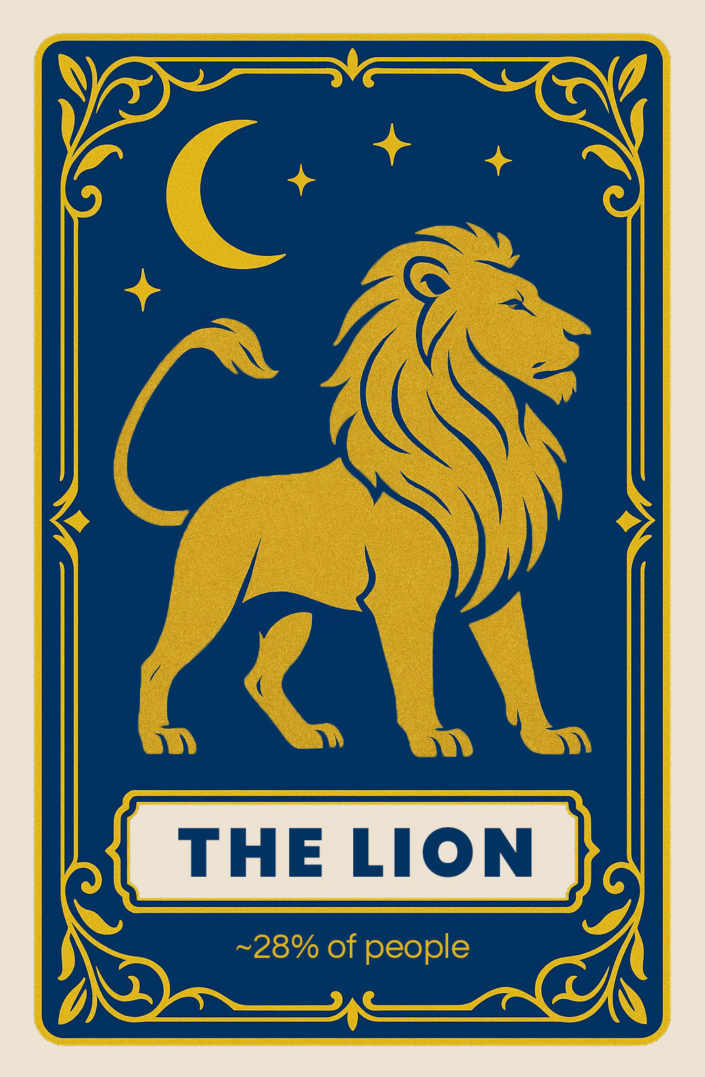 lion chronotype card front