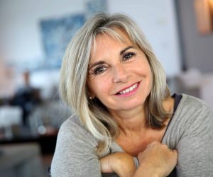 Portrait of attractive and serene mature woman