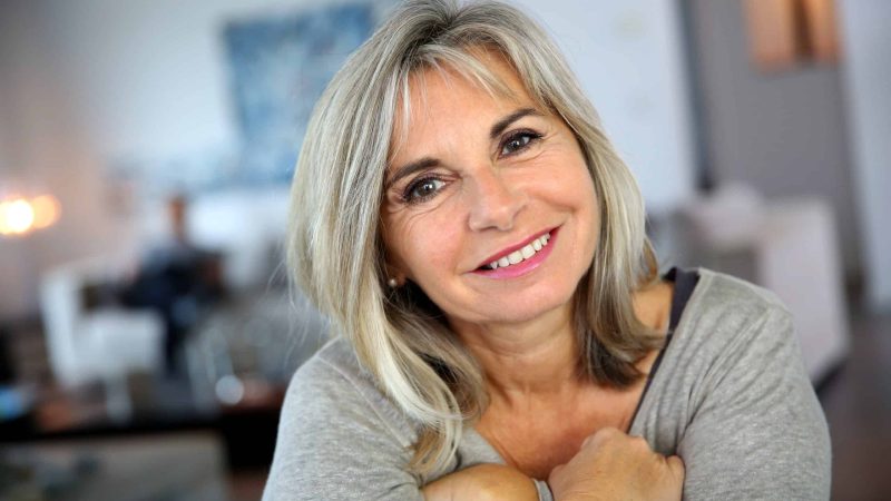 Portrait of attractive and serene mature woman